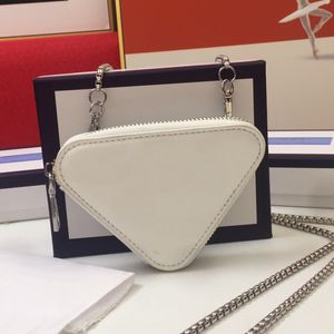 Designer Fashion Triangle Bag Women Luxury Chain Triangle Logo Single Shoulder Crossbody Bags Top Quality Genuine Leather Mini Wallet Single Shoulder Bags