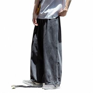 män jeans brett ben denim last jean byxor förlorar raka baggy mäns jeans hip hop streetwear skateboard neutral denim byxor a57u#