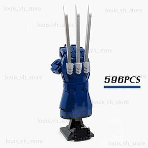 Block i Stock MOC Creativity Adamantium Claws Byggnadsblock Modell Montering Fit 76250 596 st Bricks Toys for Kids Christmas Gift T240325