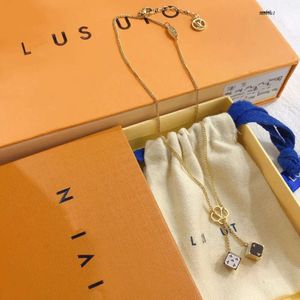 Fashion Jewelry Necklace Charming Style Women's Long Chain Gold Plated Popular Brand Gift Couple Designer Dice Necklaces European American