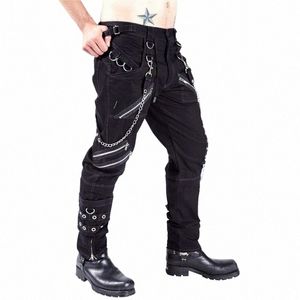 Spring Autumn Mens Harajuku Punk Cargo Pants With Multi Zippers Man Vintage Gothic Techwear Sweatpants Streetwear Joggers N2SX#