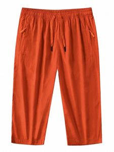 summer Qucik Dry Sweatshorts Men Plus Size Zip Pockets Straight Loose Breeches Short Male Sportswear 3/4 Casual Shorts 7XL Z68m#