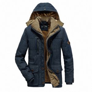 män ny vindtät huva tjock fleece varm parka 2023 vinter män fi märke kappa män klassisk casual parka jacka storlek 6xl z59b#