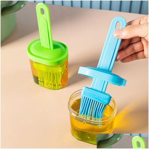 Outros Bakeware Sile Bbq Oil Brush Press Tipo All-In-One Escovas com Garrafa Comida Pão Bolo Creme Manteiga Cozinha Ferramentas de Cozimento Cepillo Dhepc