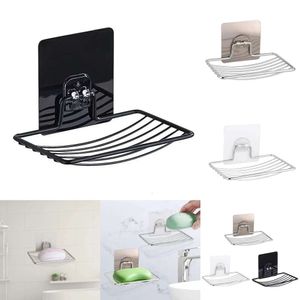 New Stainless Steel No Punching Bathroom Wall-Mounted Soap Dish Holder Self Adhesive Kitchen Spong Storage Rack