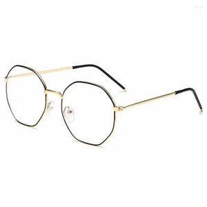 Solglasögon Spectacle Glasses Geometric Shape Frame Hexagon Anti Blue Light Eye Protection Korean Style Computer