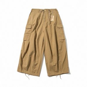 Firmranch Nova Primavera Verão Homens / Mulheres Amekaji Oversize Casual Pernas Largas Calças Cargo Baggy Americano Causal Calças Japonesas G6Xh #