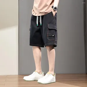 Men's Shorts Men Straight Design Elastic Drawstring Waistband Versatile Cargo With For Summer