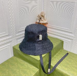 Kvinnliga bror hattar lyxdesigner G Kvinna tvättad och åldrad cowboy hink hatt 22SS Autumn Casquette Man