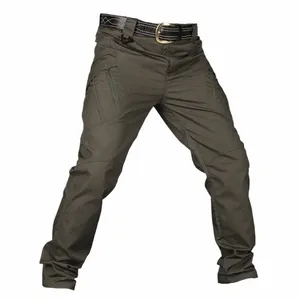 Kamb Multi Pockets lastbyxor Mäns utomhusvattentäta taktiska män Militärstrid Swat Army Casual Trousers Hike Pants K2wk#