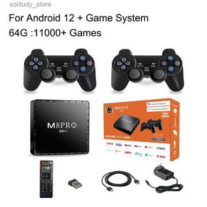 Jogadores de jogos portáteis Video Game Console TV Game Box Android 12.1 64GB 11000 + Jogo 8K HD Retro Console Dual Wireless Controller Game Console Q240326