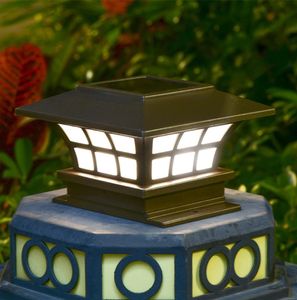 Testa di caffettiera Testa solare alimentato da luci solari sull'illuminazione esterna IP65 Lampade a parete decorative impermeabili Giardino Post Cap Fence L7470353