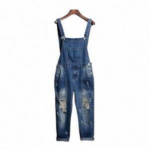 Dungarees Woman kombinezon dżinsy dżinsy dżinsowe dla kobiet 2018 Rompers Kobieta zimowa streetwear NN0712 K1OK#