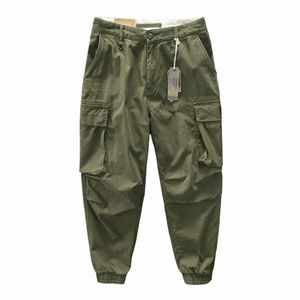 Spring New 100% Cott Casual Cargo Pants for Men Solid Color Big Pocket Trousers Streetwear Men AZ304 P2PO#