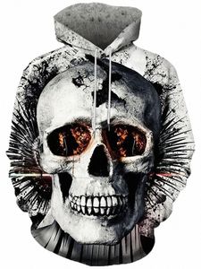 Men's Casual 3D Skull / Big Mouth Graphic Novely Hoodie Sweatshirt med Pocket Drawstring Hooded Pullovers Sweat Shirts For Men X1CZ#