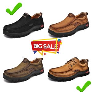 New selling leather shoes men genuine loafers casual leather shoes GAI high Quality 2024 middle-aged waterproof Business comfortable lightweight brown spring