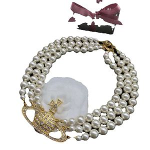 Designer Women Fashion Jewelry Metal Pearl Necklace Gold Necklace Exquisite Accessories Festive Exquisite Gifts