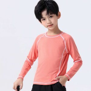 Lighing Shirmping Sprigh/Summer Children's Sports Long Sleeved Tシャツクイック乾燥トップボーイズバスケットボールランニングファイストレーニングガールズ 'ヨガの服