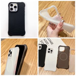 Wave Grain Soft TPU Telefonfodral för iPhone 15 14 Pro Max 13 Pro 12 11 iPhone15 Fyra-hörn Anti-Fall Airbags Air Corner Protection Sock Proof Mobile Back Covers