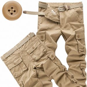 Lastbyxor Herrmänniska Cott LG -byxor Spring Autumn Streetwear Army Straight Slacks Joggers Militär Tactical Pants 44 468W#