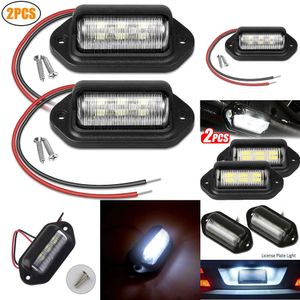 新しい6 LED車番号ライト防水ナンバープレートテールバルブトラックRVトレーラーリバースパーキング照明ランプ12-24V