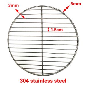 메시 지팡이 304 스테인레스 스틸 라운드 바베큐 메쉬 그리드 홈 로스트 베이컨 그릴 도구 철제 바베큐 액세서리