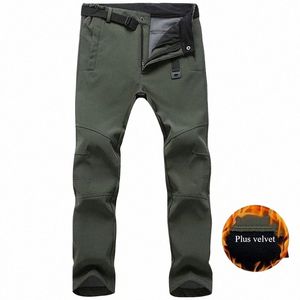 Masculino estiramento impermeável calças casuais inverno quente lã lg calças moletom tático exército militar trabalho carga calças 5xl t4ws #