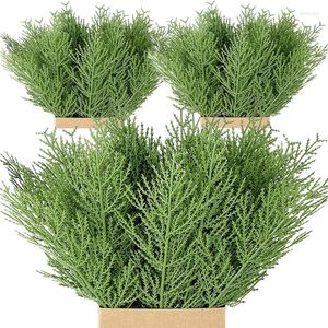 Decorative Flowers Artificial Pine Tree Branches DIY Garland Wreath Fake Plant Leaves Faux Cedar Spray Twig Stems Christmas Gifts