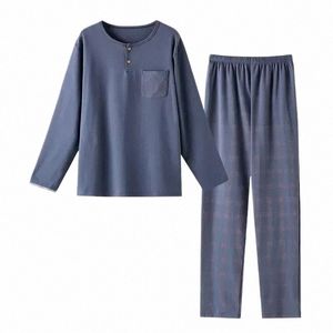 pure Big Plaid Yards Letter Print Autumn Lounge Home for Pajamas 4XL Pants Sets Fi Male Sleepwear Nightwear Cott Men Wear C75s#