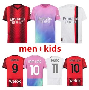 23 24 REIJNDERS KOCHE camisas de futebol GIROUD DE KETELAERE RAFA LEAO camisa de futebol quarto 4º masculino KIT crianças uniformes 2023 2024 PULISIC LOFTUS-CHEEK AC THEO AC milans