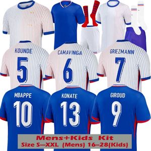 2024 Euro Cup French Home Jersey MBAPPE Soccer Jerseys DEMBELE COMAN SALIBA KANTE Maillot De Foot Equipe Maillots GRIEZMANN Mens and Kids Kit Football Shirt