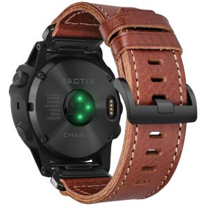 Custodia in pelle per cinturino Garmin Quickfit 20 22 26mm compatibile con Fenix/tactix/forerunner/vivoactive/approach/marq/enduro