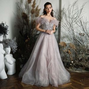 Said Dubai Pink Evening Bling Sharon Dresses With Belt Off Shoulder Blue Arabic Women Elegant Wedding Party Gowns Ss375