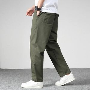 Mens Casual Cargo Cotton Pants Men Pocket Loose Straight Autumn Male Brand Clothing Jogger Sports Work Trousers 240320