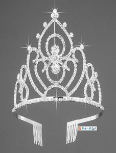 Copricapo Gioielli per la sposa Corona copricapo Regina di diamanti di cristallo Decorazione torta di compleanno europea e americana corona Abito da sposa 6403847