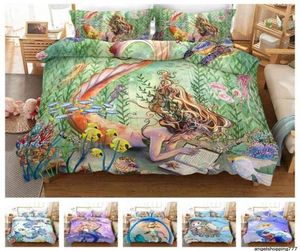 Style Bedding 3d Digital Mermaid Printing 23pcs Duvet Cover Set Single Twin Double Full Queen King Bedroom Decor91418363012295