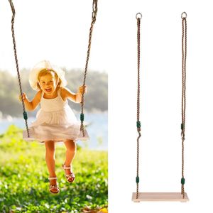 Classic Wooden Swing Seat with Strong Swing Rope Height-adjustable Hanging Swing for Indoor Outdoor Kids Toys for Children 240409