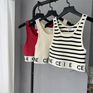 Women's designer vests spring fashion new niche design classic letter logo splicing slimming all the top sexy