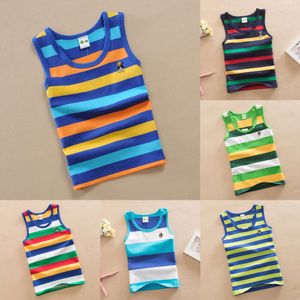 Neue 2022 Sommer Tank Top Für Mädchen Gestreiften Kinder Unterhemd Baumwolle Kinder Unterwäsche Modell Teenager Leibchen Baby Singuletts Kleidung