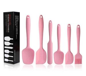 6pcs Spatula Setleri BPA Silikon Sıyırıcı Kaşık Yapmaz Silika Kek Barbekü Isıya Dayanıklı Pişir