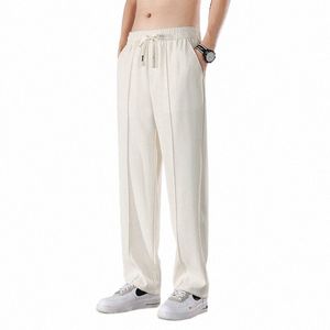 Männer Casual Hosen 2023 Neue Drape Baggy FI Gerade Breite Bein Casual Hosen Jogginghose Streetwear Schwarz Apricot Hellgrau o6wS #