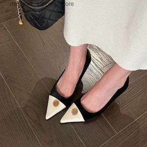Slippers Pointed Toe Office Women Flower Pumps Shoes Fashion Elegant Shallow Thin Heel Shoes Ladies Sexy Slip On Party Wedding Shoes Q240326