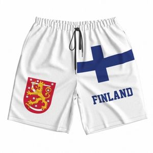 2023 Summer poliester Finland Flag Country Flag 3D Printed Męska deska na plażę Kieszonki Pieszeń Letni