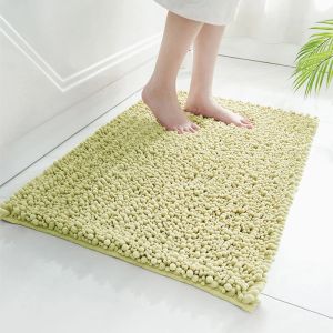 Mats Pure Chenille Bathroom Carpet Bath Mats AntiSkid Washable Doormat For Shower Room Bathtub Side Toilet Rugs Floor Towel For Bath