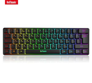 RedThunder 60 Wired Gaming RGB Retroiluminado UltraCompact Mini Teclado Mecânico Feeling PC MAC PS4 Gamer9137144