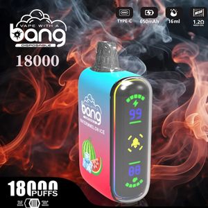 Original Bang 18000 Puff 18k Vapes Descartáveis Caneta E Cigarro 0% 2% 3% 5% Recarga Malha Bobina Puff 12k Bang 18000 Vapers Vapes Puff Descartável