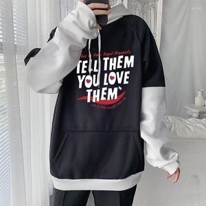 Hoodies masculinos gótico vintage com capuz clássico simples homens mulheres plus size pulôver manga longa streetwear retalhos unisex moletom