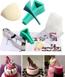 Ny 3D Lady High Heel Shoe Kit Silicone Fondant Mold Sugar Chocolate Cake Decor Mall Mold Christmas Födelsedag bröllopsfest CA1104931