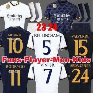 23 24 Bellingham Futbol Forması Real Madrids Vini Jr Futbol Gömlek Camisetas Camavinga Rodrygo Rudiger Modric Kroos Tchouameni Valverde Erkekler Çocuk Gömlek Üniformaları 10