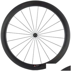 Cykelhjul D 700x25mm Clicher 60mm Fl Col V Bromsar 3K Weave Bicycle Wheelset Made i Kina med nav Drop Delivery Sports Outdoors DH8Z9